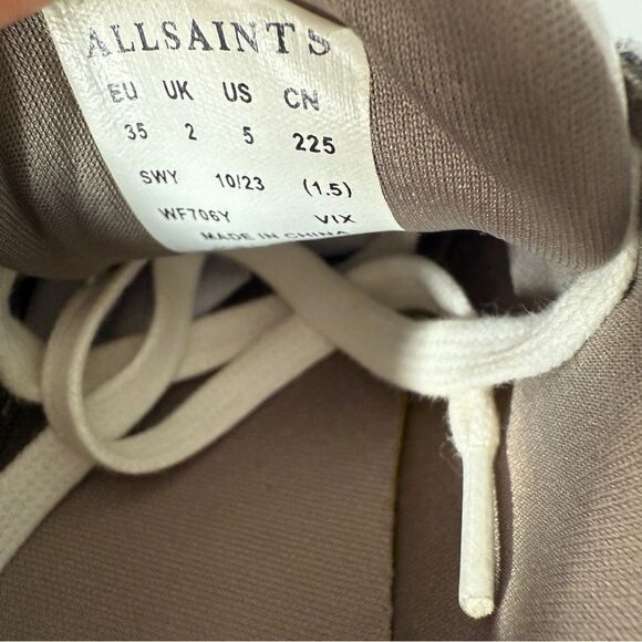 AllSaints Womens Vix White Leather Lace Up WF706Y Sneaker Size 5 - Picture 8 of 9